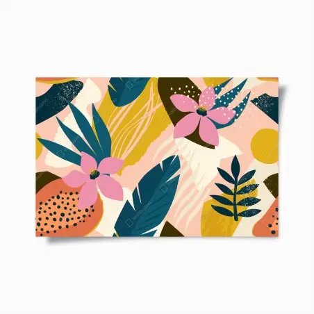 Poster tropisches abstraktes blumenmotiv – Wallnifity®
