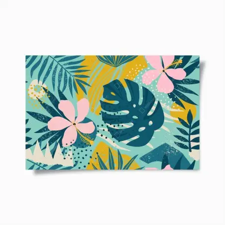 Poster tropische blätter und blüten – Wallnifity®