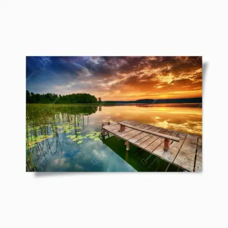 Poster goldener sonnenaufgang über ruhigem see – Wallnifity®