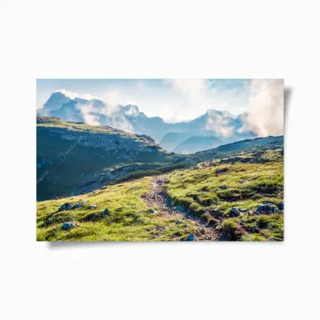 Poster nebliger morgen auf Monte Piana, Dolomiten – Wallnifity®