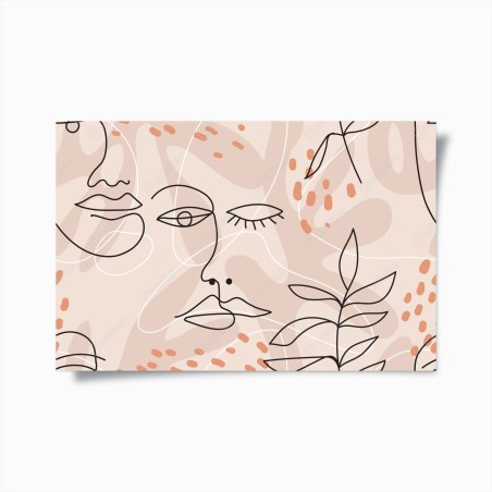 Poster pastell linienzeichnungen gesichter – Wallnifity®