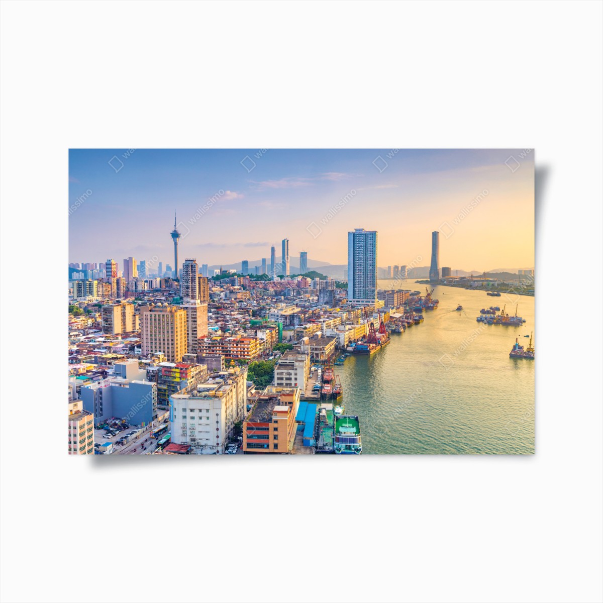 Poster Macau skyline bei sonnenuntergang – Wallnifity®
