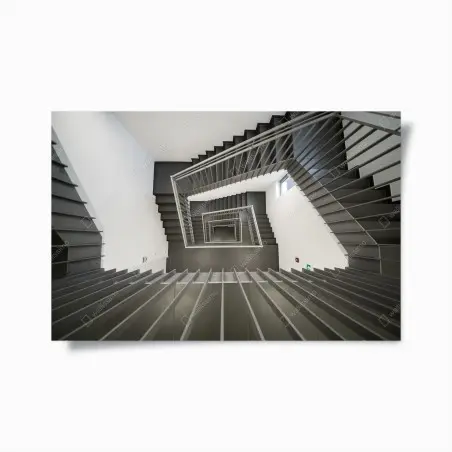 Poster geometrisches treppenhaus in perspektive – Wallnifity®