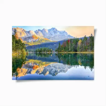 Poster herbstliche spiegelung am Eibsee bei Zugspitze – Wallnifity®