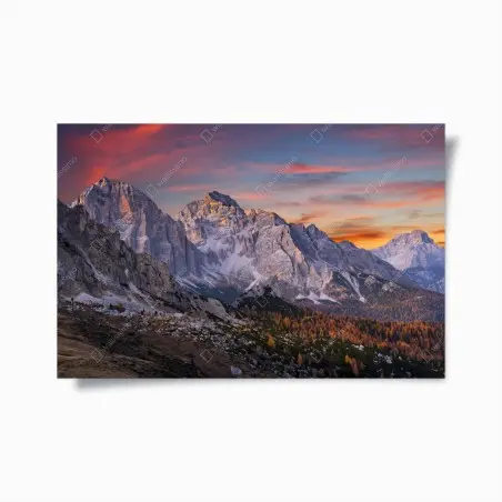 Poster majestätischer herbstlicher sonnenuntergang in den bergen – Wallnifity®