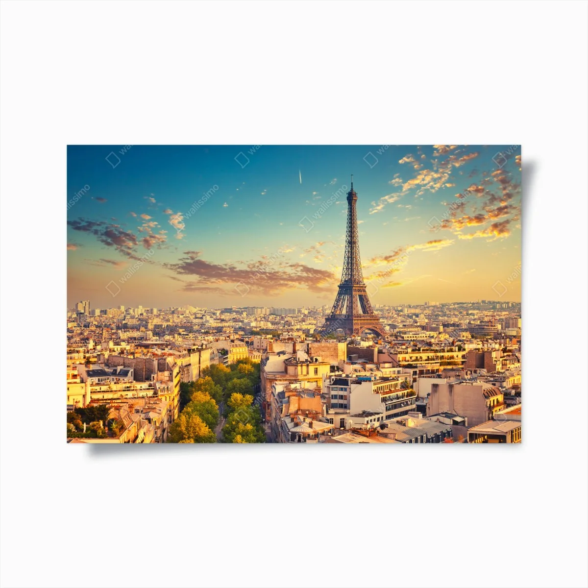 Poster sonnenuntergang über Paris skyline mit eiffelturm – Wallnifity® Poster sonnenuntergang über Paris skyline mit eiffelturm – Wallnifity®