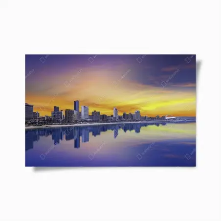 Poster Durban dämmerung skyline am strand – Wallnifity®