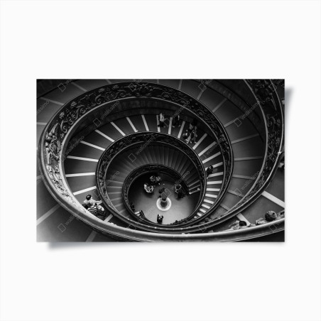 Poster dramatische spiraltreppe in monochrom – Wallnifity®