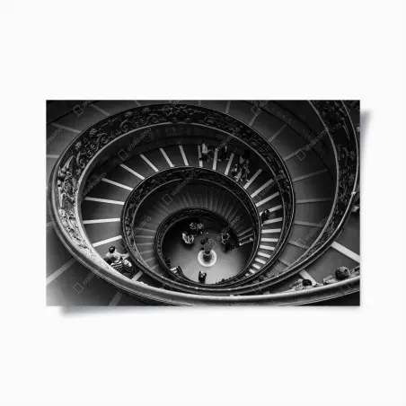 Poster dramatische spiraltreppe in monochrom – Wallnifity®