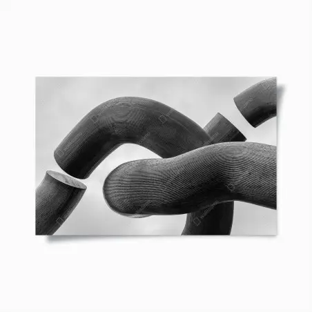 Poster gekrümmte formen abstrakte skulptur in grau – Wallnifity®
