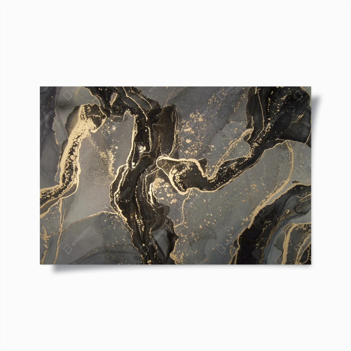 Poster luxuriöser schwarz-goldener marmor abstrakt – Wallnifity® Poster luxuriöser schwarz-goldener marmor abstrakt – Wallnifity®