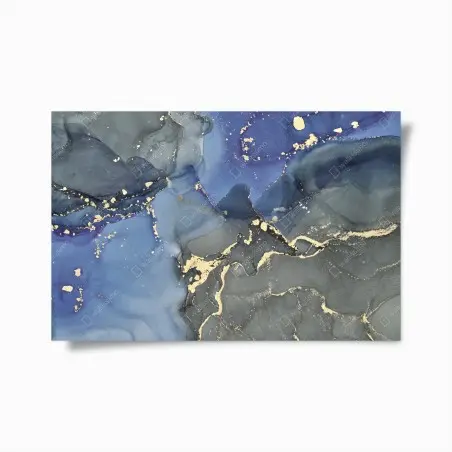 Poster luxuriöse blau-goldene abstraktion – Wallnifity®
