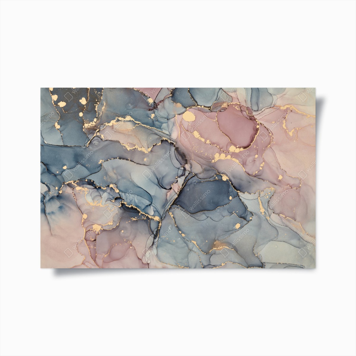Poster zarte pastell-flüssigmarmor mit goldadern – Wallnifity®