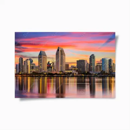 Poster San Diego skyline bei sonnenuntergang – Wallnifity®