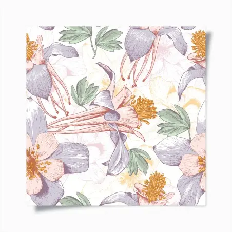 Poster zarte pastellblumen im botanischen stil – Wallnifity®