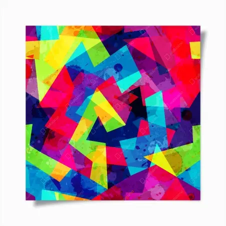 Poster lebendige geometrische aquarell-collage – Wallnifity®