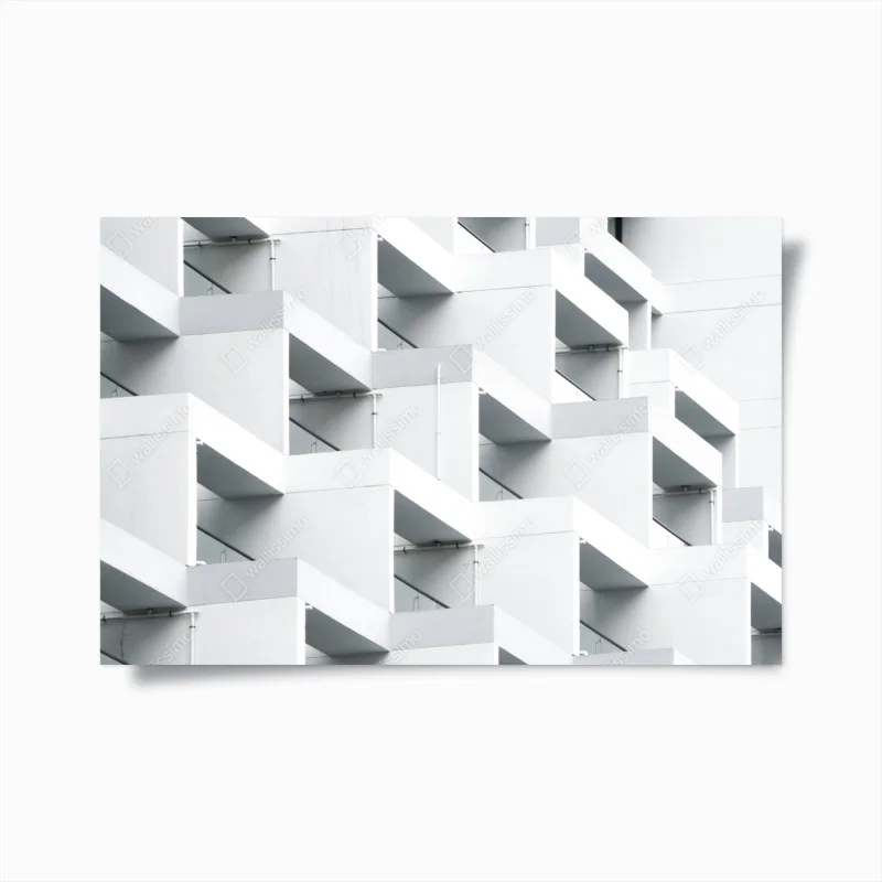 Poster weiße betonfassade im geometrischen muster – Wallnifity® Poster weiße betonfassade im geometrischen muster – Wallnifity®