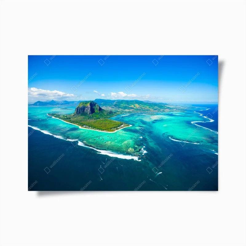 Poster Le Morne panorama der türkislagune