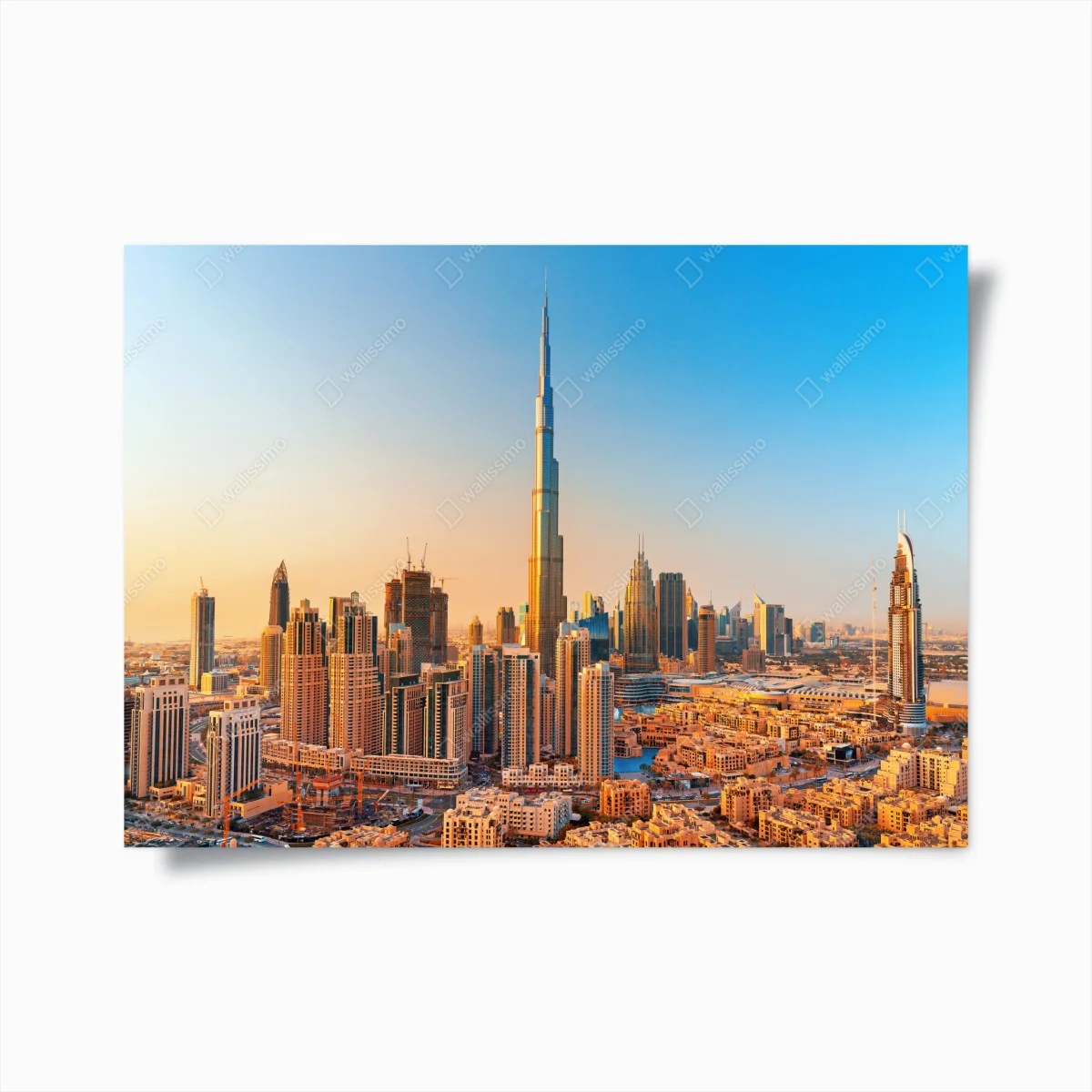 Poster Dubai skyline in der goldenen stunde – Wallnifity® Poster Dubai skyline in der goldenen stunde – Wallnifity®