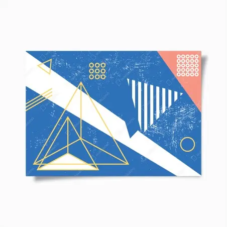 Poster geometrische abstraktion in blau – Wallnifity®