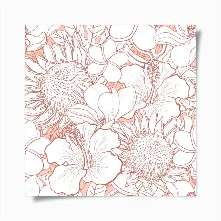 Poster zartes korallenfarbenes blumenmuster – Wallnifity®
