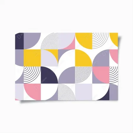 Poster pastellfarbenes geometrisches muster mit halbkreisen – Wallnifity®