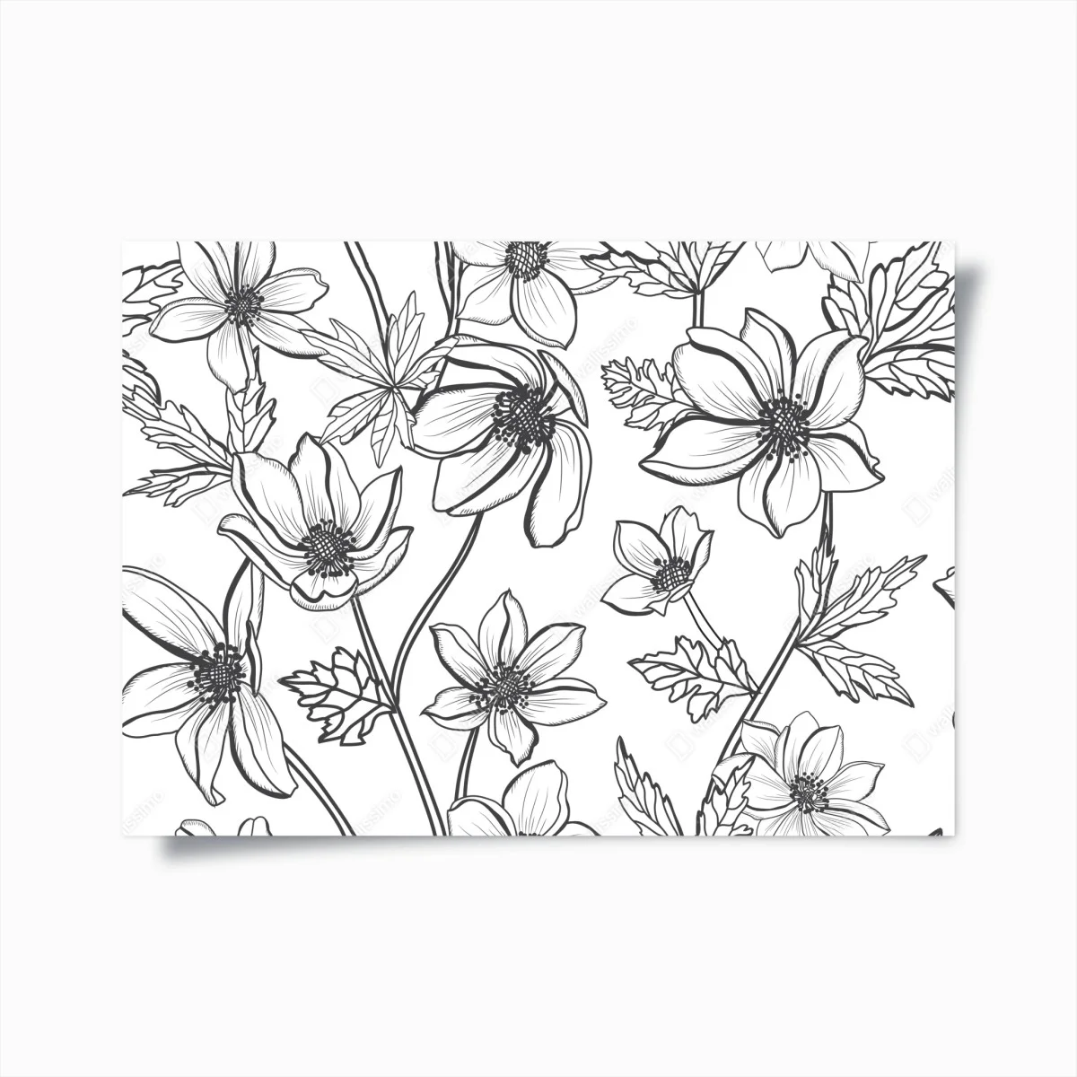 Poster botanische linienzeichnung mit blumen – Wallnifity® Poster botanische linienzeichnung mit blumen – Wallnifity®