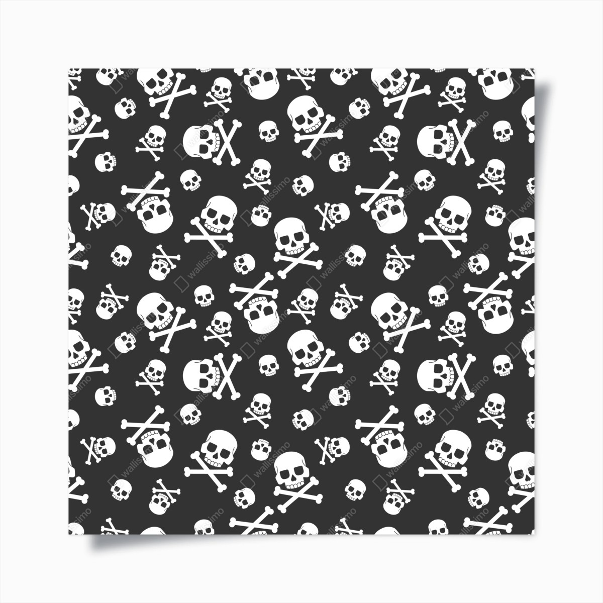 Poster weißes totenkopf muster auf grauem hintergrund – Wallnifity®