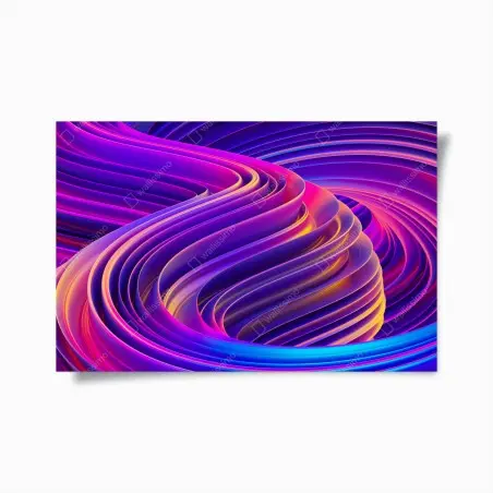 Poster leuchtender lila 3d bandwirbel – Wallnifity®