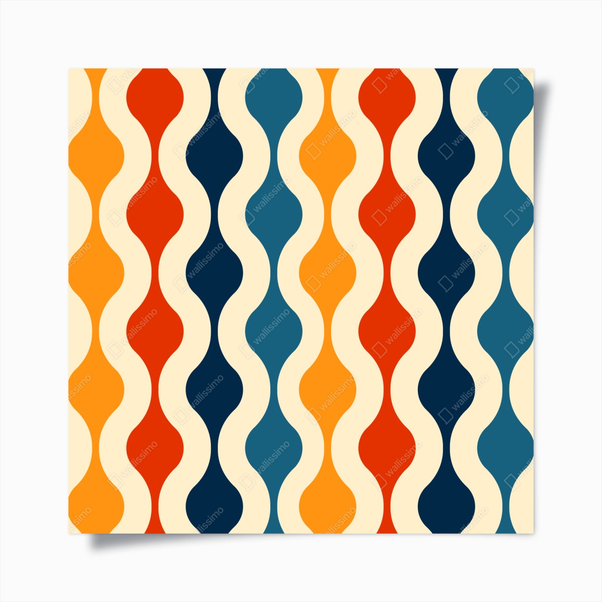 Poster retro welliges mid-century muster – Wallnifity®