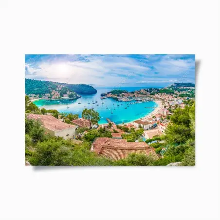 Poster sonnige panoramaaufnahme von Port de Soller – Wallnifity®