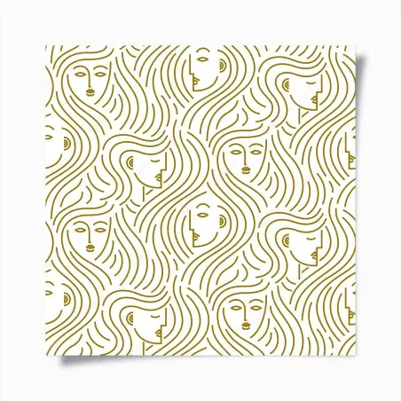 Poster goldene fließende gesichter nahtloses muster – Wallnifity®