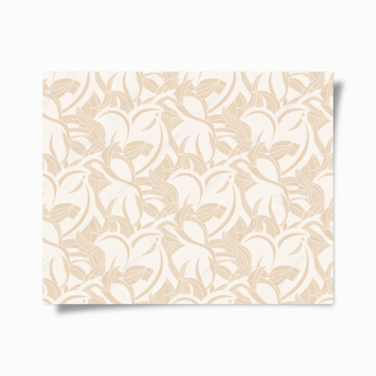 Poster beiges blattmuster im botanischen stil – Wallnifity® Poster beiges blattmuster im botanischen stil – Wallnifity®