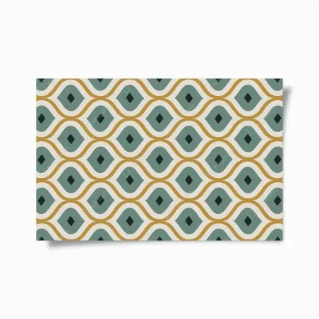 Poster türkis-goldenes geometrisches ornament – Wallnifity®