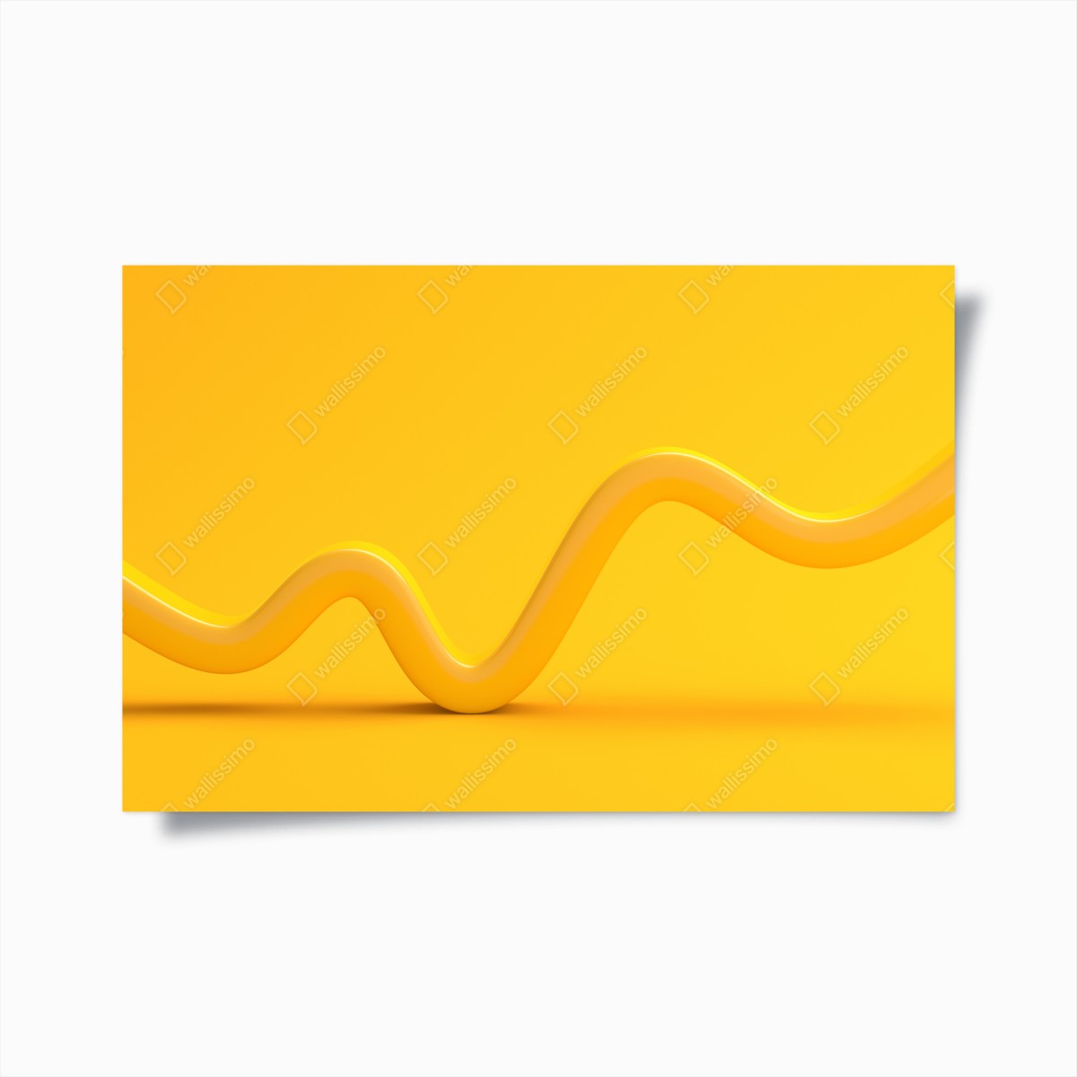 Poster sonnige gelbe 3d-abstrakte kurve – Wallnifity®