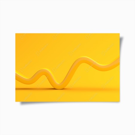 Poster sonnige gelbe 3d-abstrakte kurve – Wallnifity®