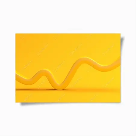 Poster sonnige gelbe 3d-abstrakte kurve – Wallnifity®