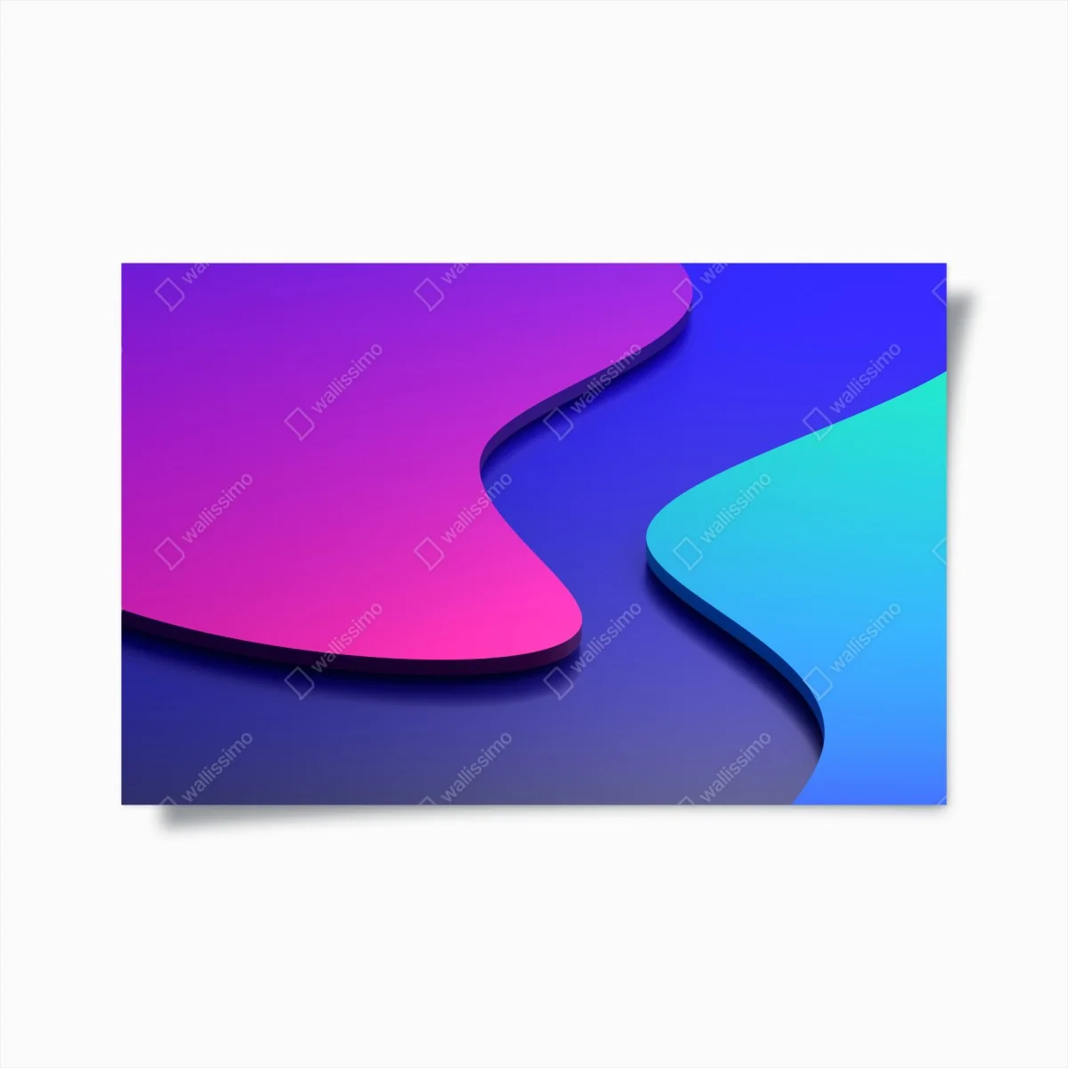 Poster leuchtende lila-blaue abstrakte 3d-formen – Wallnifity® Poster leuchtende lila-blaue abstrakte 3d-formen – Wallnifity®