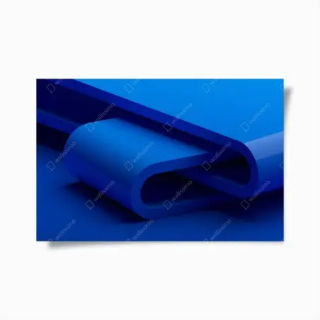Poster minimalistische blaue geometrische schleife – Wallnifity®