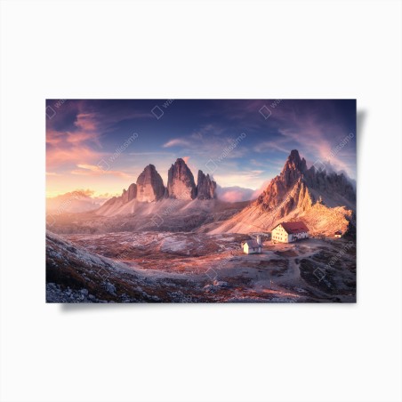 Poster sonnenaufgang über den gipfeln der Dolomiten – Wallnifity®