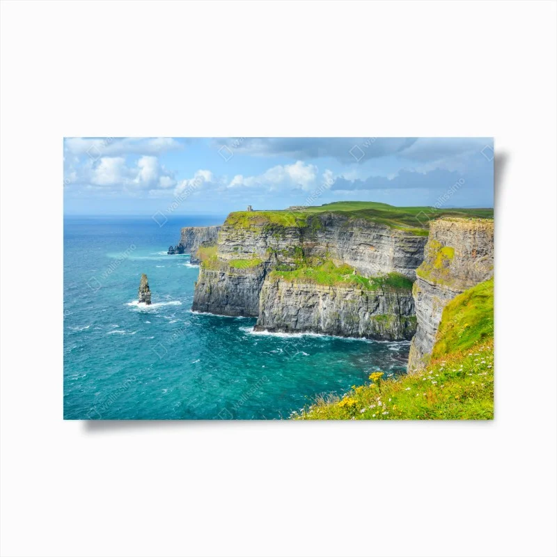Poster dramatische küstenklippen mit meerblick
