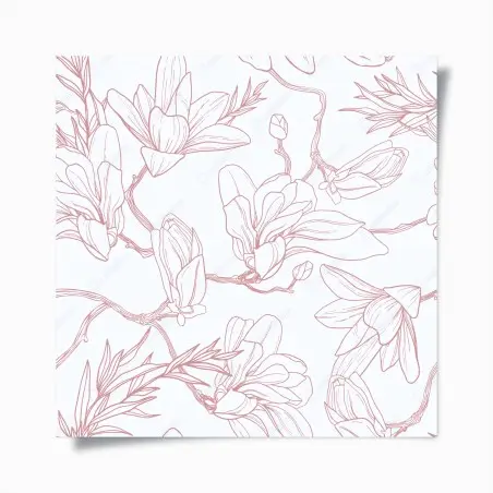 Poster zartes magnolienmuster in sanftem rosa – Wallnifity®