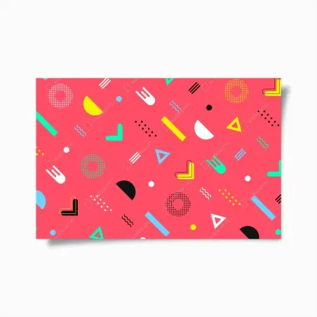 Poster leuchtendes memphis geometrisches muster – Wallnifity®