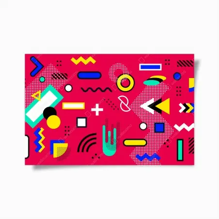 Poster lebhaftes geometrisches pop-muster – Wallnifity®