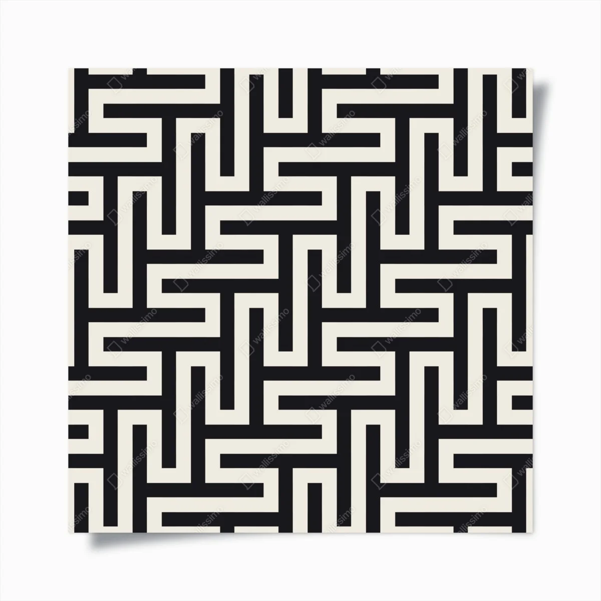 Poster geometrisches labyrinthmuster in beige und schwarz – Wallnifity® Poster geometrisches labyrinthmuster in beige und schwarz – Wallnifity®