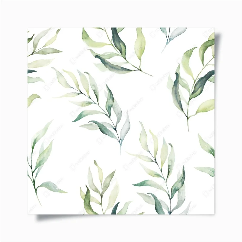 Poster sanftes aquarellmuster mit eukalyptusblättern