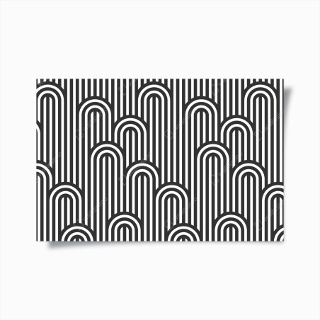 Poster schwarzweißes geometrisches streifenmuster – Wallnifity®