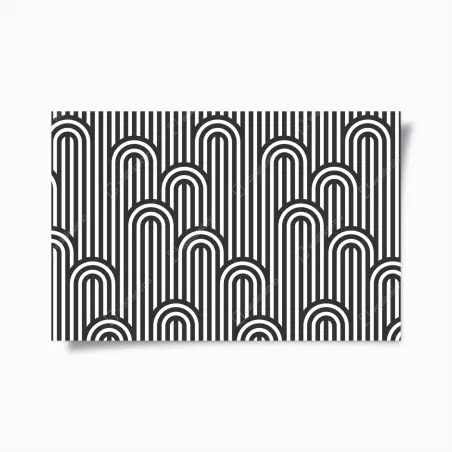 Poster schwarzweißes geometrisches streifenmuster – Wallnifity®