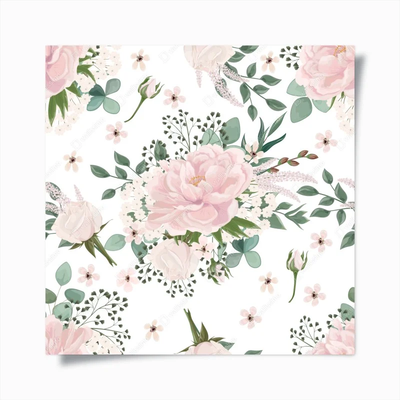 Poster zartes rosa pfingstrosenmuster