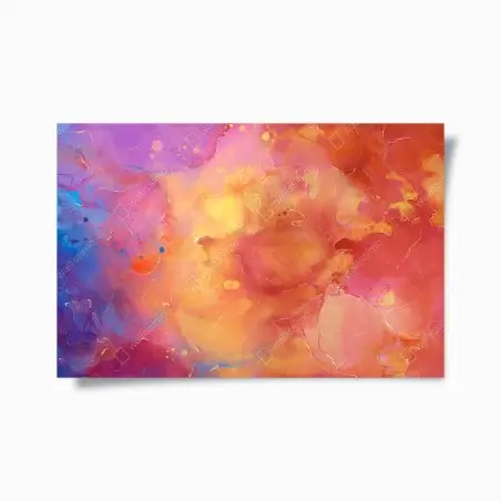 Poster lebhafte aquarell-abstraktion in warmen tönen – Wallnifity®